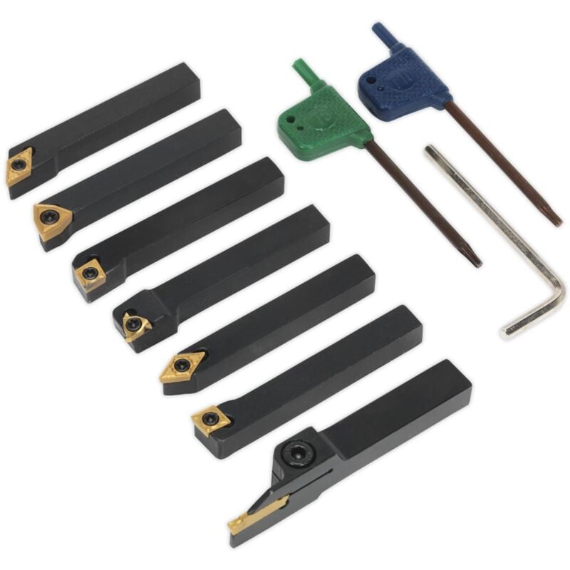 Indexable Lathe Turning Tool Set 10mm 7pc SM3025CS6 - Sealey