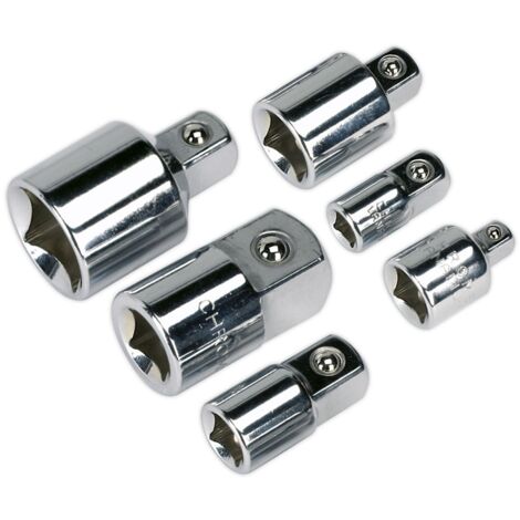 Sealey Socket Adaptor Set 6pc Reducer Step Up Converter Kit Chrome AK2736