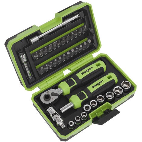 Sealey Socket &amp Bit Set 38pc 1/4"Sq Drive - S01255