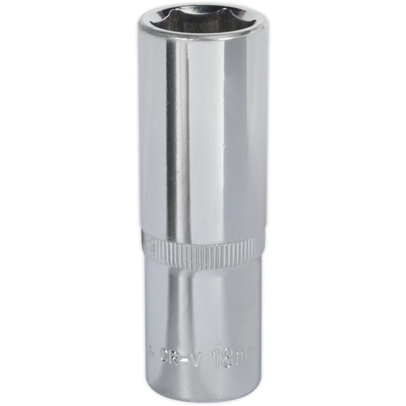 SP1218D WallDrive® Socket 18mm Deep 1/2'Sq Drive Fully Polished - Sealey