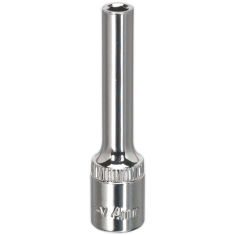 Sealey SP1404D Premier Fully Polished Deep Socket 1/4""Sq Drive 4mm