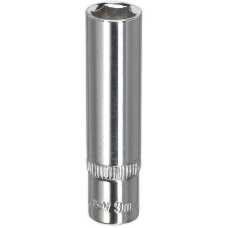 Sealey SP1409D Premier Fully Polished Deep Socket 1/4""Sq Drive 9mm