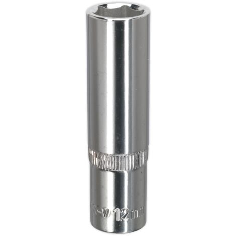 Sealey SP3812D Premier Fully Polished Deep Socket 3/8"Sq Drive 12mm