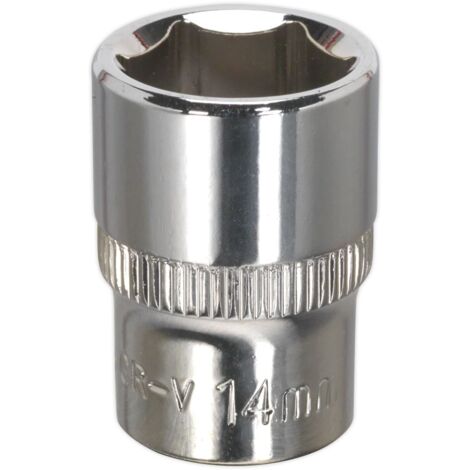 Sealey SP3814 Premier Fully Polished Socket 3/8""Sq Drive 14mm