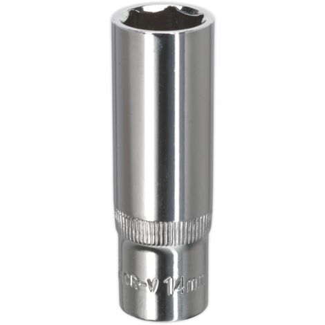 Sealey SP3814D Premier Fully Polished Deep Socket 3/8"Sq Drive 14mm