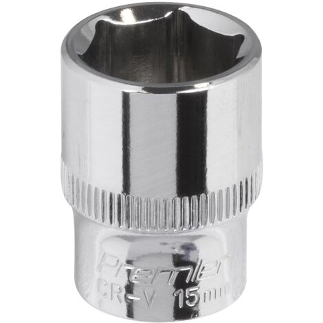 Sealey SP3815 Premier Fully Polished Socket 3/8""Sq Drive 15mm
