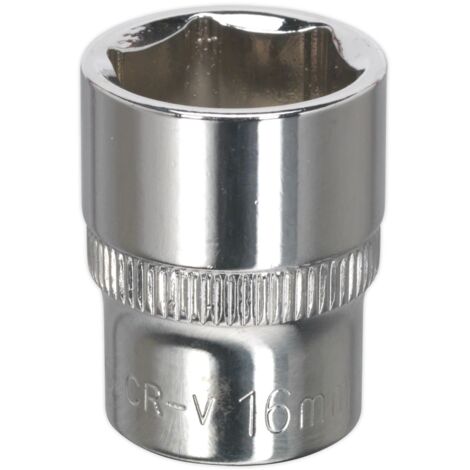 Sealey SP3816 Premier Fully Polished Socket 3/8""Sq Drive 16mm