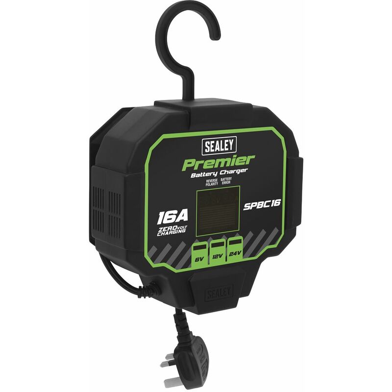 Sealey SPBC16 Fully Automatic 16 Amp Battery Charger 6v, 12v or 24v