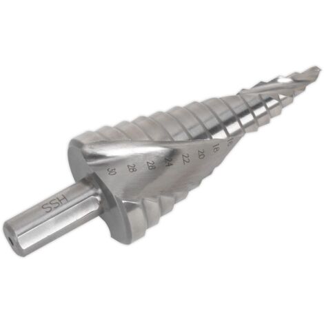 Sealey Spiral Flute HSS 4341 Step Drill Bit 4-30mm AK4748