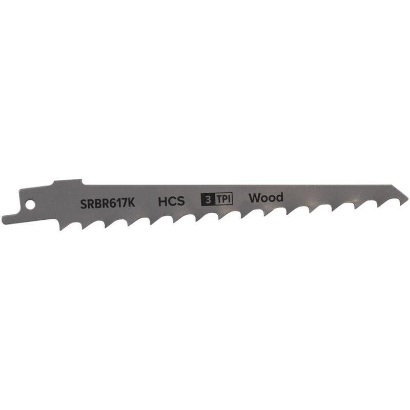 Sealey - Reciprocating Saw Blade Pruning & Coarse Wood 150mm 3tpi, Pack of 5