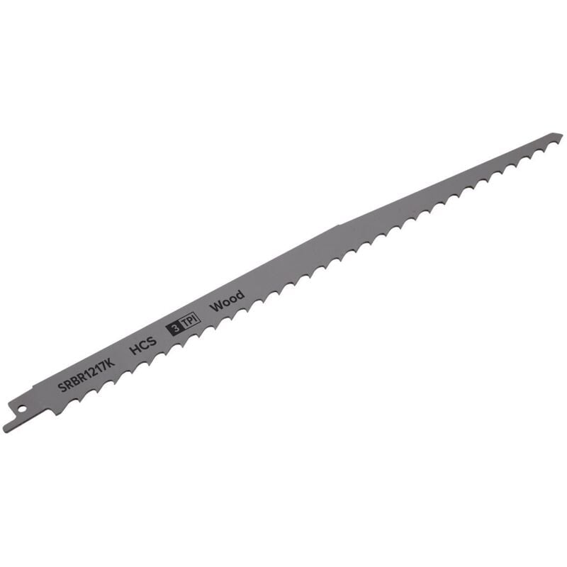 Sealey - SRBR1217K Reciprocating Saw Blade for Pruning & Coarse Wood 300mm 3tpi - Pack of 5