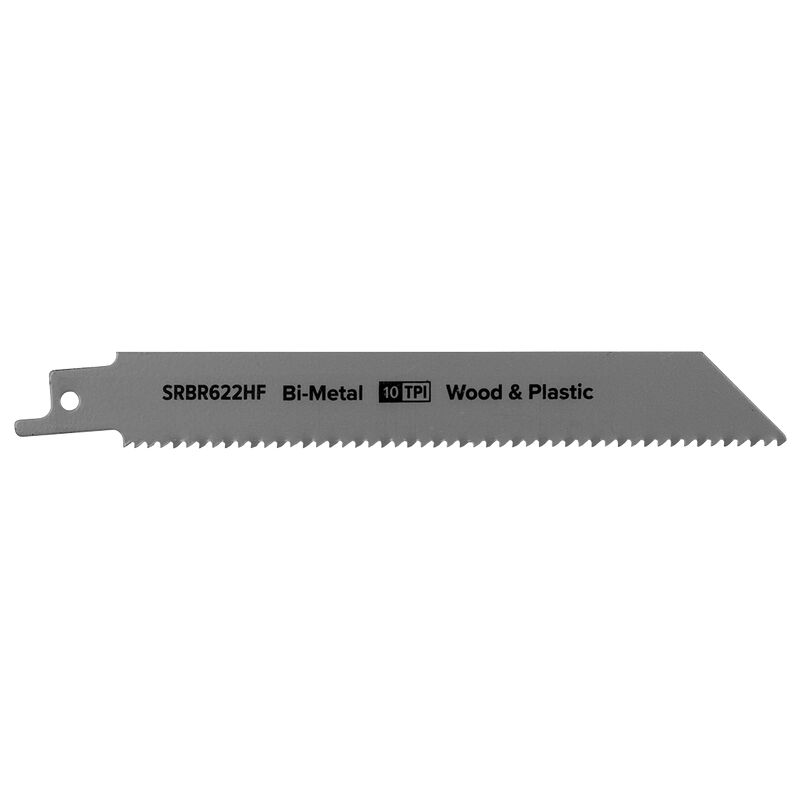 Reciprocating Saw Blade Wood & Plastics 150mm 10tpi, Pack of 5 - Sealey