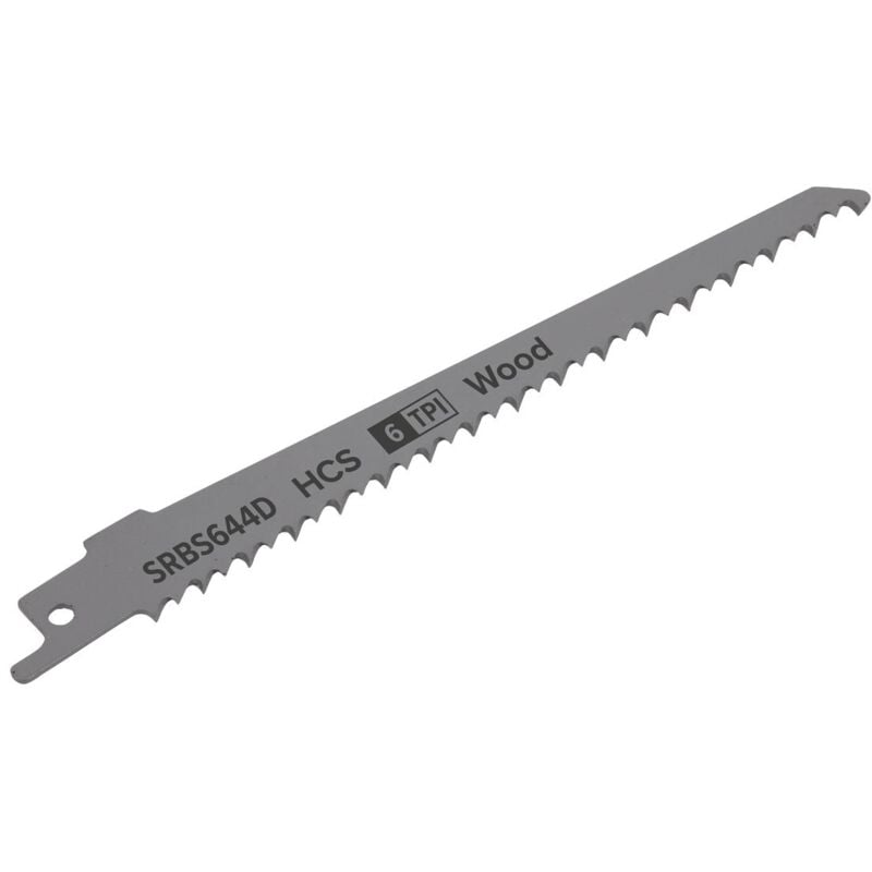 SRBS644D Reciprocating Saw Blade for Clean Wood 150mm 6tpi - Pack of 5 - Sealey