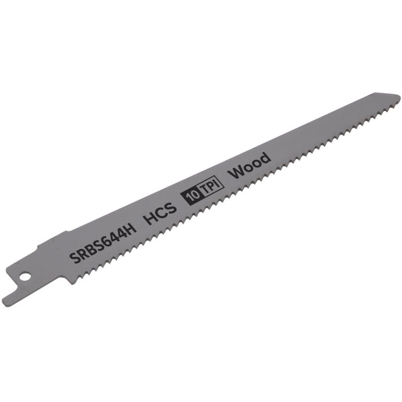SRBS644H Reciprocating Saw Blade for Clean Wood 150mm 10tpi - Pack of 5 - Sealey