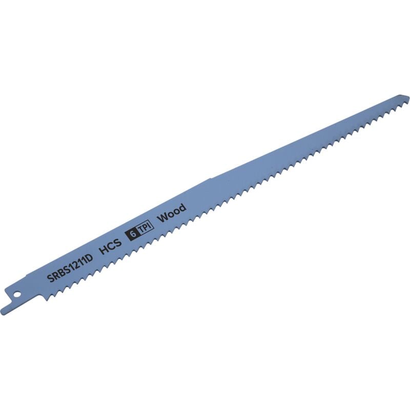 Sealey SRBS1211D Reciprocating Saw Blade for Clean Wood 250mm 6tpi - Pack of 5