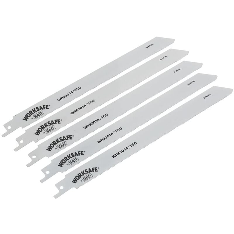 Sealey - WRS3014/150 Reciprocating Saw Blade for Metal 150mm 18tpi - Pack of 5