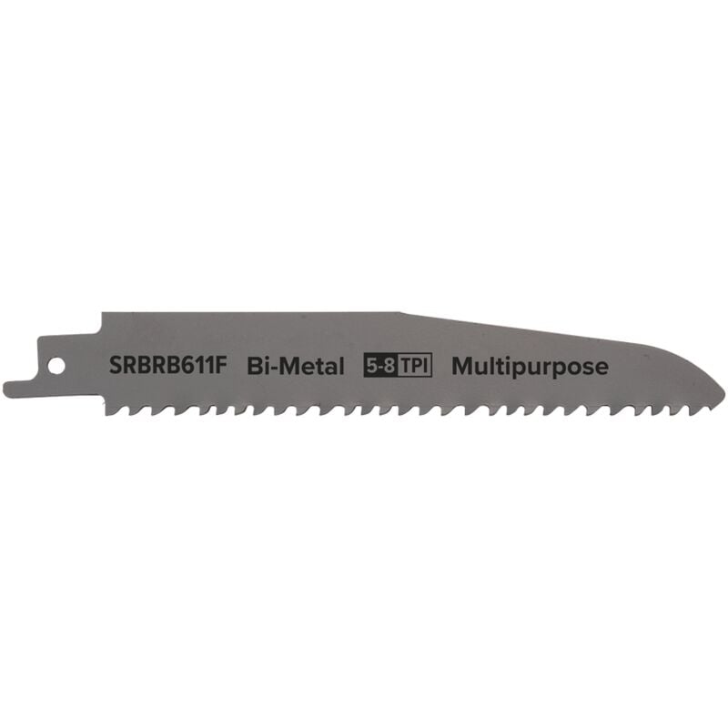 Reciprocating Saw Blade Multi-Purpose 150mm 5-8tpi, Pack of 5 - Sealey