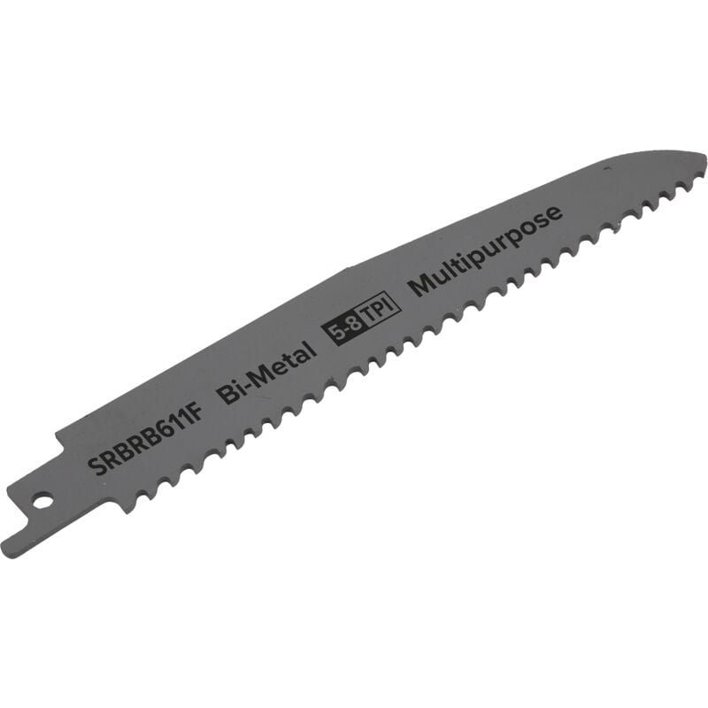 Sealey - SRBRB611F Multipurpose Reciprocating Saw Blade 150mm 5-8tpi - Pack of 5