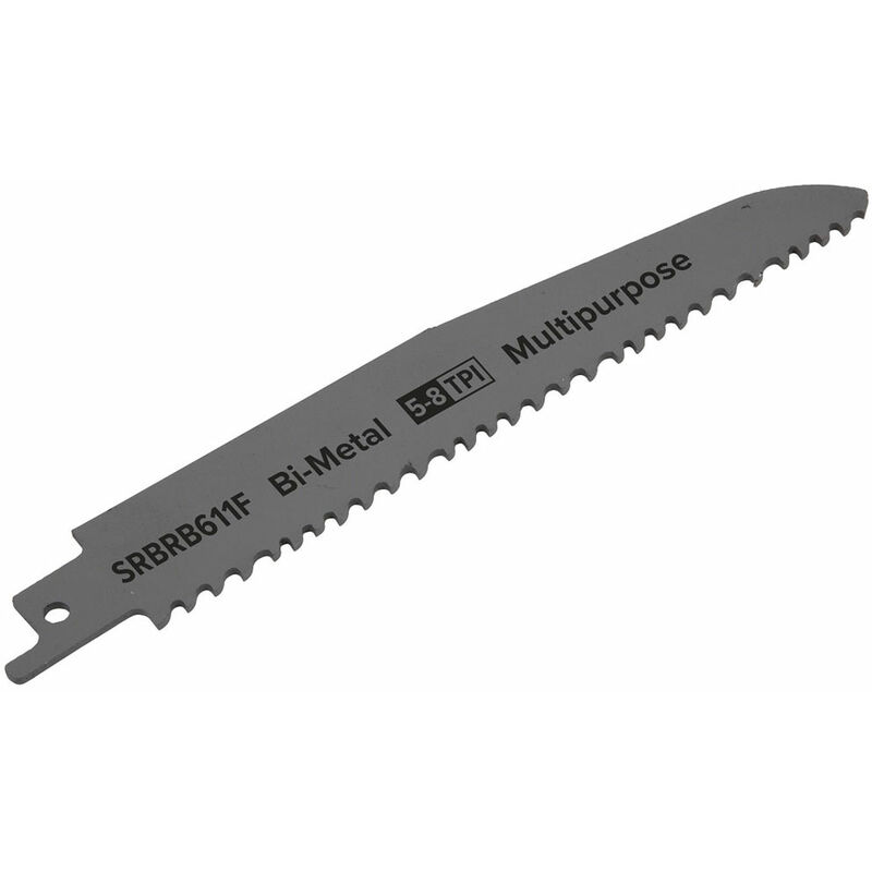 SRBRB611F Reciprocating Saw Blade Multipurpose 150mm 5-8tpi - Pack of 5 - Sealey
