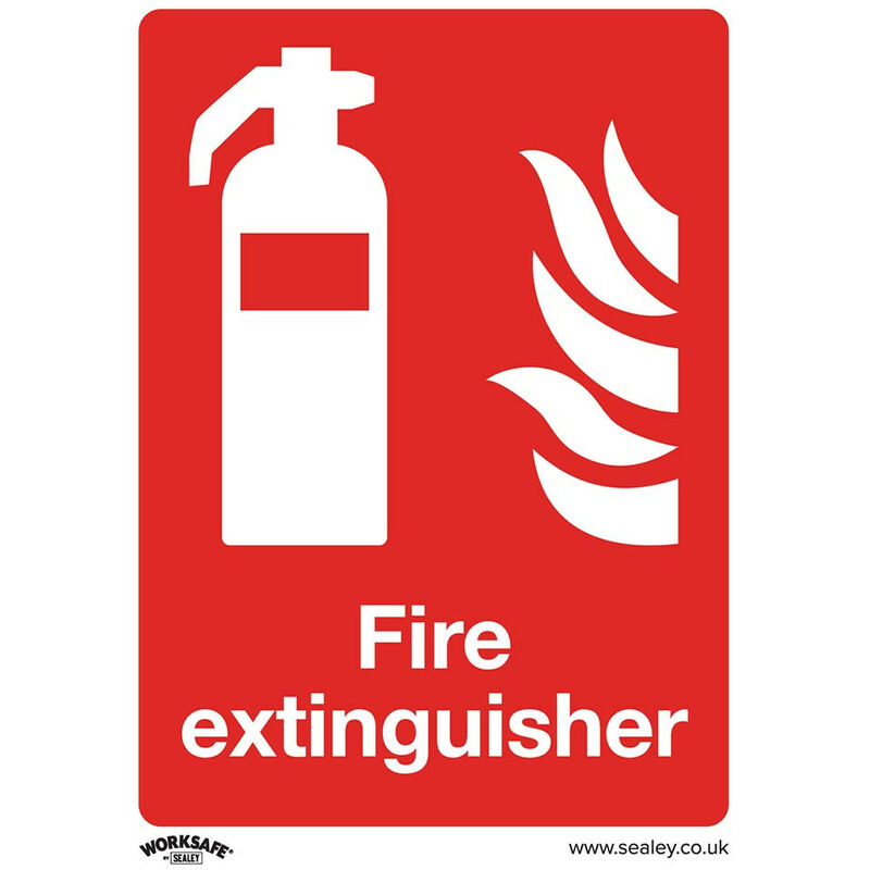 SS15V1 Prohibition Safety Sign - Fire Extinguisher - Self-Adhesive Vinyl - Sealey