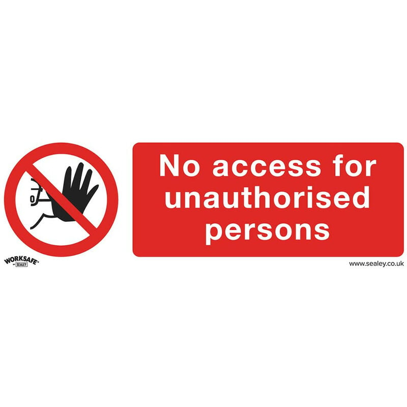 Sealey SS17P10 Prohibition Safety Sign - No Access - Rigid Plastic - Pack of 10