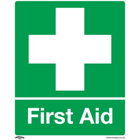 Sealey SS26V1 Worksafe First Aid Safety Sign - Self-Adhesive Vinyl