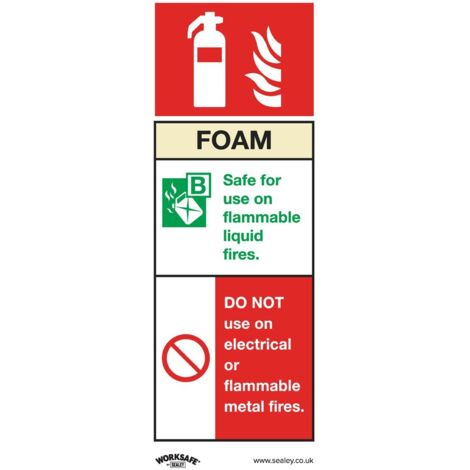 Sealey SS30V1 Worksafe Foam Fire Extinguisher Safety Sign - Self-Adhesive Vinyl