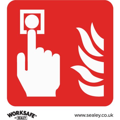 Sealey SS31P10 Worksafe Fire Alarm Symbol Safety Sign, Rigid Plastic - Pack of 10