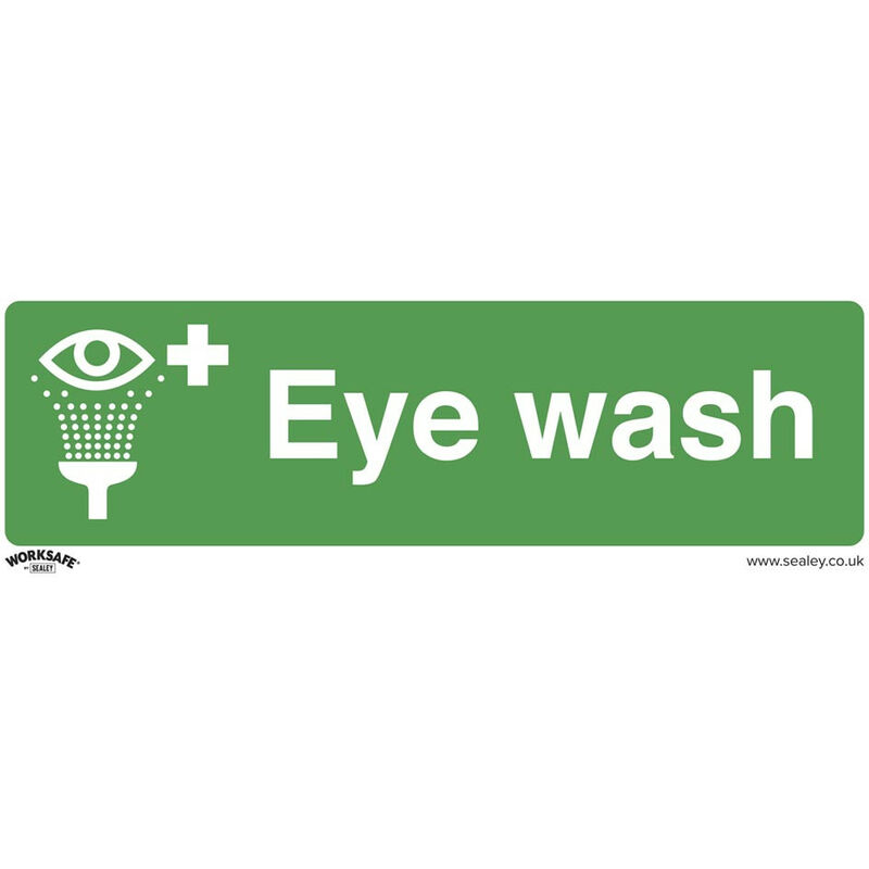 Sealey SS58P10 Safe Conditions Safety Sign - Eye Wash - Rigid Plastic - Pack of 10