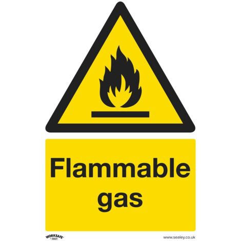 Sealey SS59V1 Worksafe® Flammable Gas Safety Sign - Self-Adhesive Vinyl