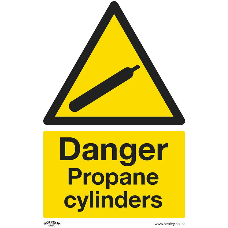 Sealey SS62P1 Warning Safety Sign - Danger Propane Cylinders - Rigid Plastic