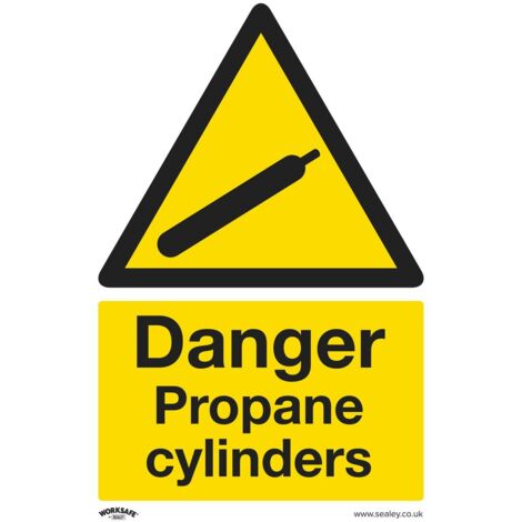 Sealey SS62V1 Worksafe Danger Propane Cylinders Safety Sign - Self-Adhesive Vinyl