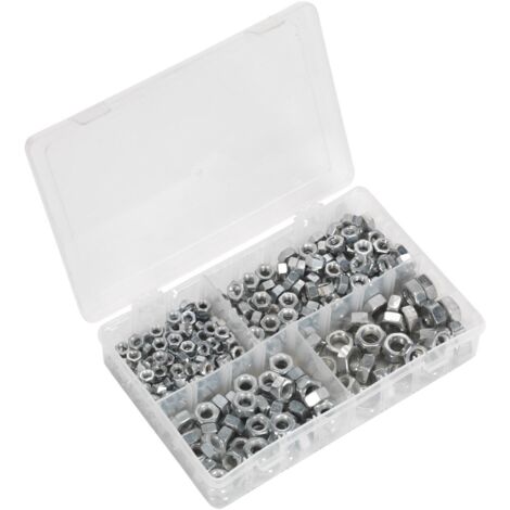 Sealey Steel Nut Assortment 320pc 1/4""-1/2""UNC AB030SN