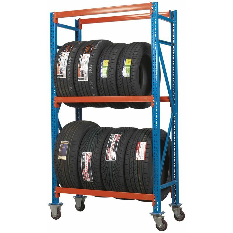 Sealey - 2-Level Mobile Tyre Rack 200kg Capacity Per Level STR007
