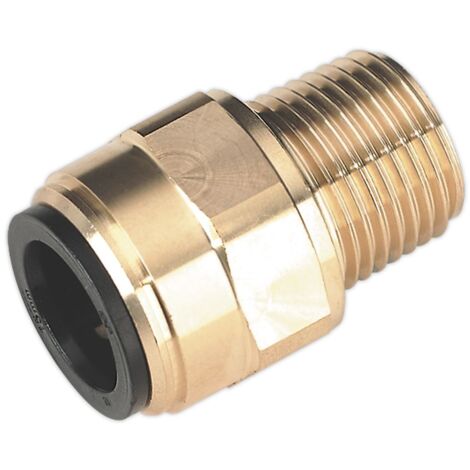 Sealey Straight Adaptor 15mm x 1/2""BSPT Brass Speedfit MM011504N) CAS15BSA