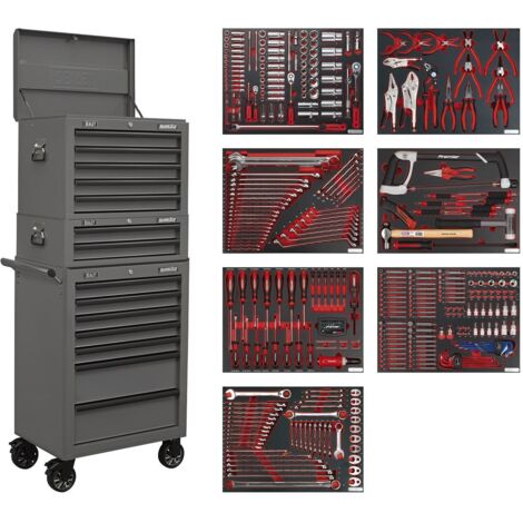 Sealey Superline PRO® Tool Chest Combination 14 Drawer with 446pc Tool Kit - Grey