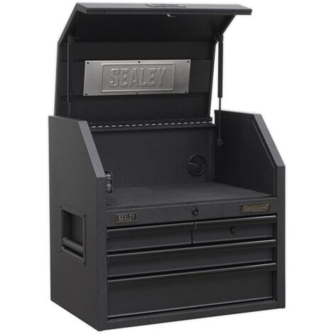Sealey Superline PRO® Black Edition Topchest with 4 Soft Close Drawers & Power Bar 660mm AP2704BE