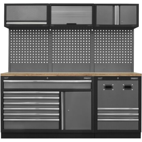 Sealey Superline PRO&reg Modular Storage System Combo with Pressed Wood Worktop APMSSTACK14W