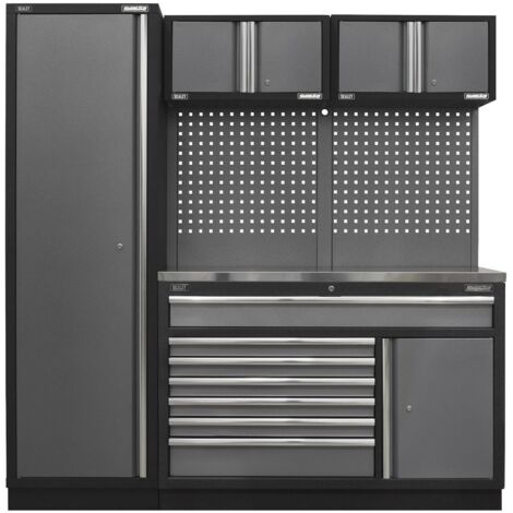 Sealey Superline PRO&reg Storage System with Stainless Steel Worktop 1.96m APMSSTACK10SS