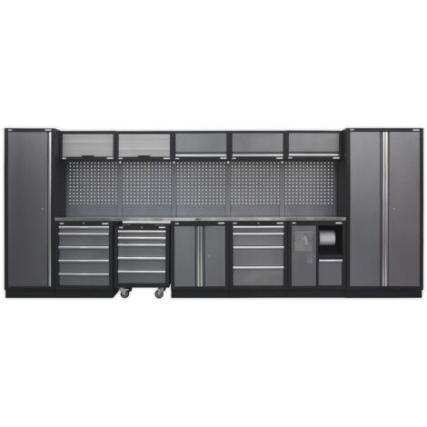 Sealey Superline PRO&reg Storage System with Stainless Worktop 4.92m APMSSTACK01SS