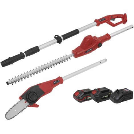Sealey SV20 Series Cordless Telescopic Hedge Trimmer & Chainsaw Kit 20V - 2 Batteries CP20VTPCOMBO