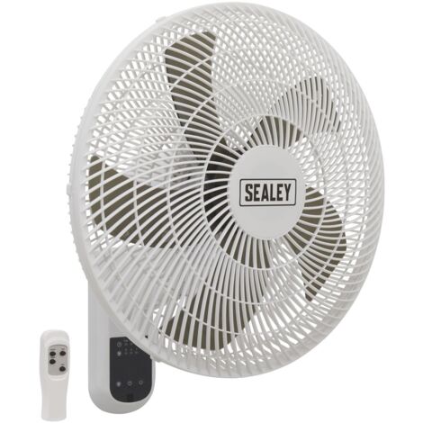 Sealey SWF16WR 3-Speed Wall Fan with Remote Control 16"" 230V