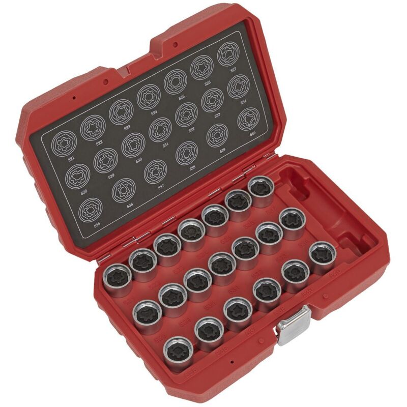 Locking Wheel Nut Key Set for vag 20pc SX219 - Sealey