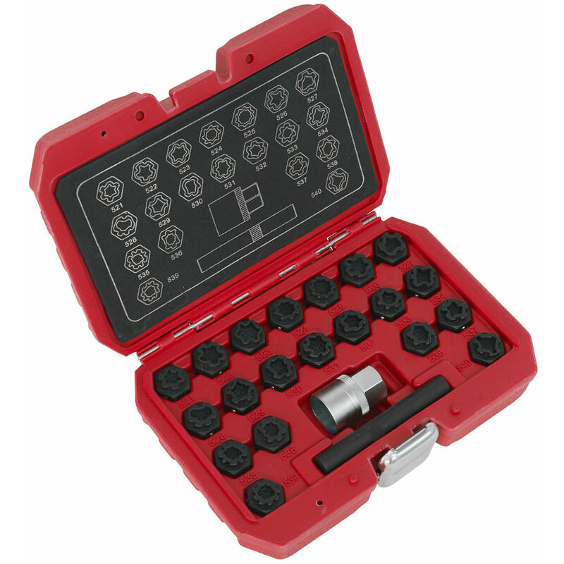 SX220 Locking Wheel Nut Key Set 22pc - VAG - Sealey