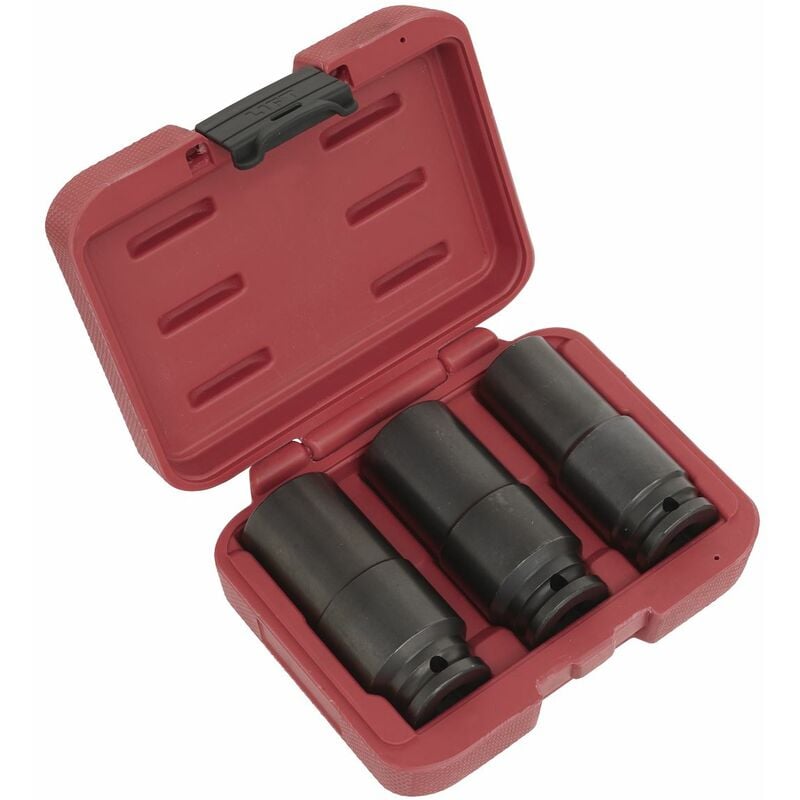 Sealey - Deep Weighted Crankshaft Metric Impact Socket Set 1/2''Sq Drive 3pc SX319