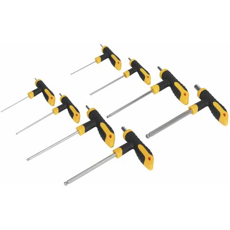 Sealey T-Handle Ball-End Hex Key Set 8pc S01069