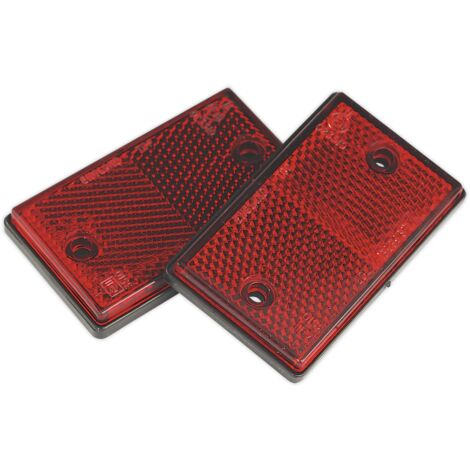 Sealey TB24 Reflex Reflector Oblong Red - Pack of 2