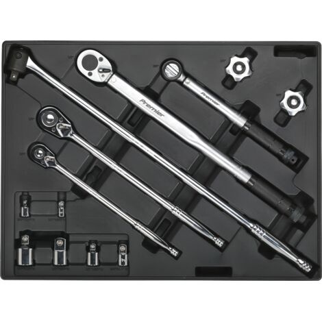 Sealey TBT32 Premier Ratchet, Torque Wrench, Breaker Bar & Socket Adaptor Set with Tool Tray 13pc