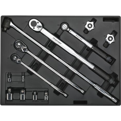 Sealey TBT32 Premier Ratchet, Torque Wrench, Breaker Bar & Socket Adaptor Set with Tool Tray 13pc