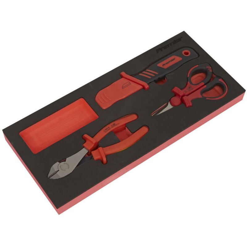 Sealey - TBTE09 Premier Insulated Cutting Set with Tool Tray 3pc - vde Approved